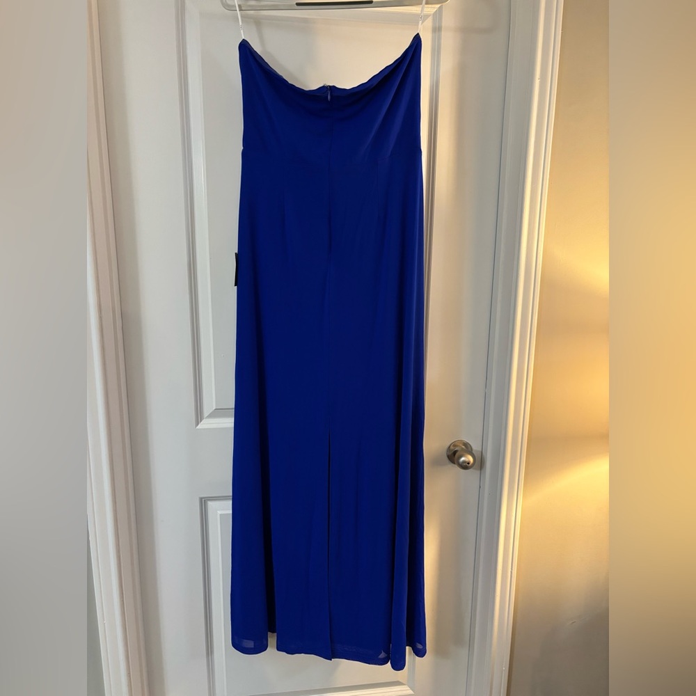 Lulu's Momentous Charm Royal Blue Mesh Strapless Maxi Dress - Picture 8 of 10
